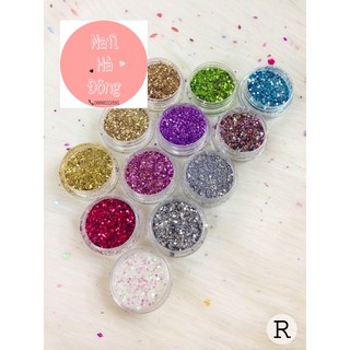 Set Trang Trí Móng Ẩn Gel Nhũ Mix To Nhỏ 12 Màu [RẺ VÔ ĐỊCH]