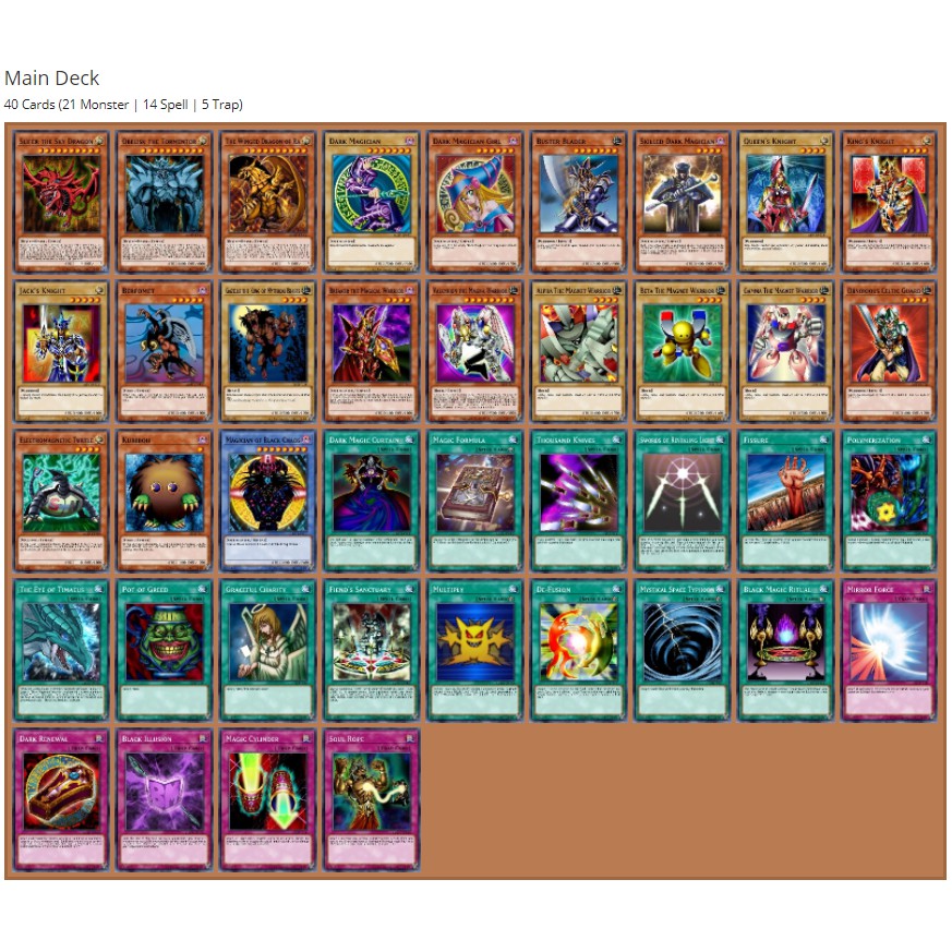 Bài in Yugioh - Bộ bài Yami Yugi