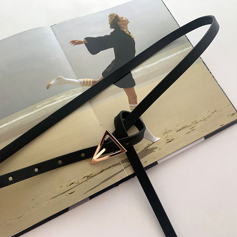 Thắt Lưng Da Pu Khóa Tam Giác Thời Trang Dành Cho Nữ