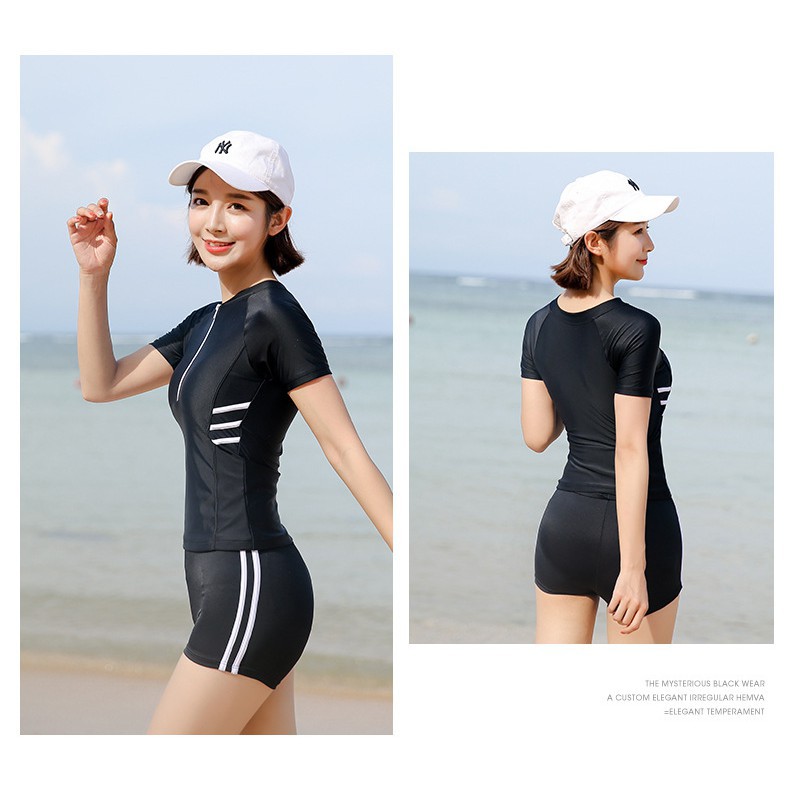 Bộ bơi cộc tay sọc KÍN ĐÁO THANH LỊCH MS9035