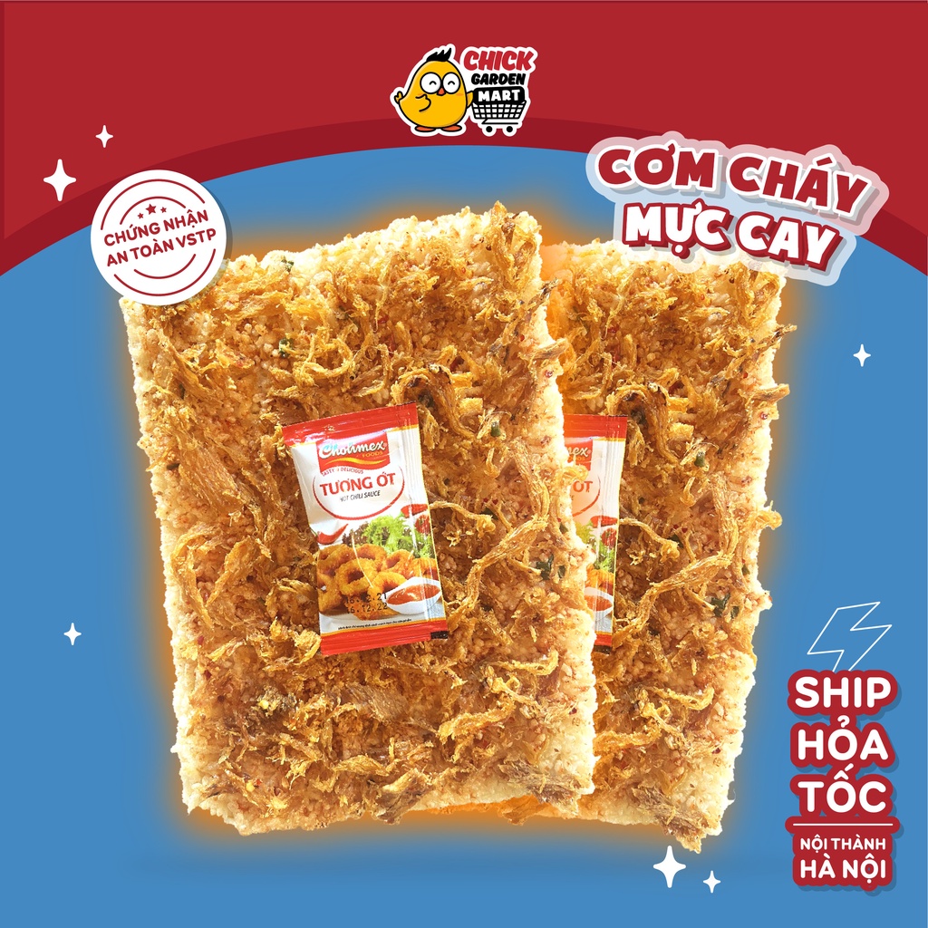 [Hàng Hot] Cơm Cháy Mực Cay, Cơm Cháy Chick Garden Gói 250Gram Siêu Ngon