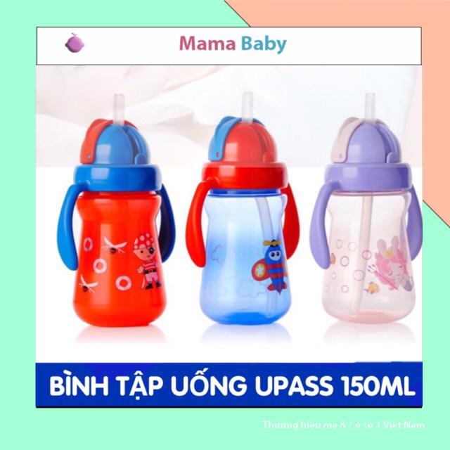 Bình tâp hút nước tập uống cho bé Upass 150ml có ống hút tiện lợi UP0080N Mama Baby