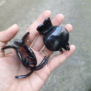 Kẹp tóc 3 răng tròn màu đen bóng