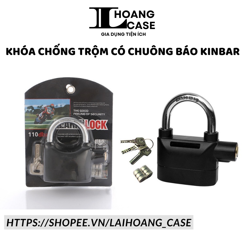 Khóa chống trộm có chuông báo KINBAR, khóa chịu lực chống trộm xe máy cực tốt