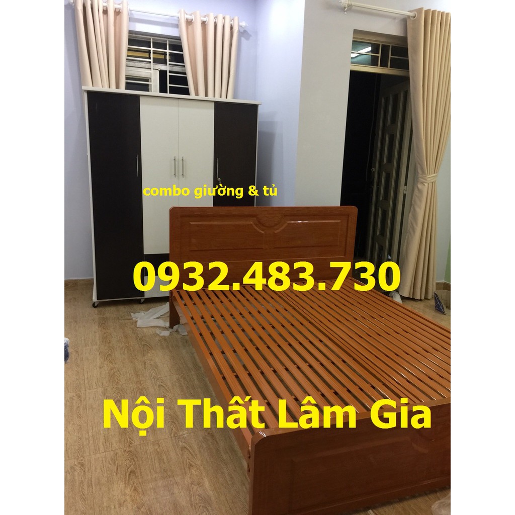 Giường sắt vuông giá rẻ cho gia đình rộng 1m6_ giao hàng lắp ráp tận nơi