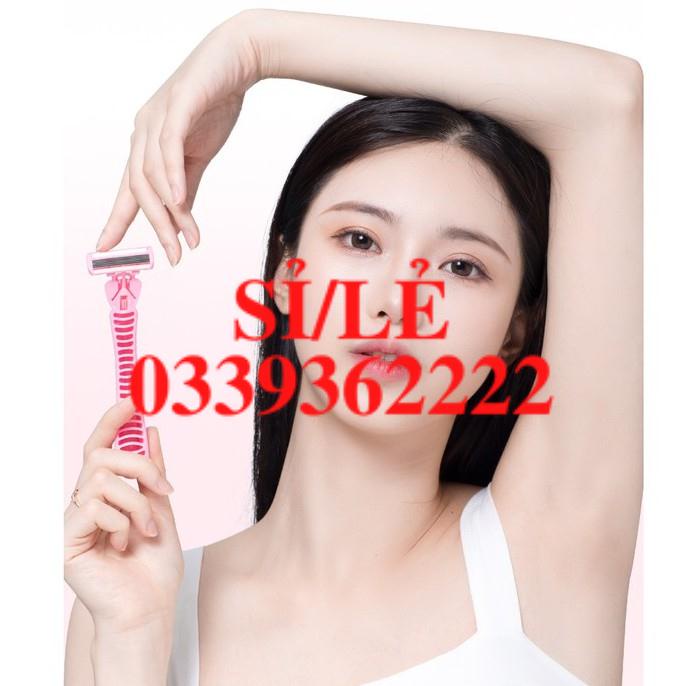 [ CHÍNH HÃNG ] Bộ dao cạo lông nách, bikini, lông chân 6 lưỡi tặng kèm 3 đầu thay Lady's Grainer Sena Beauty  HAIANHSHOP