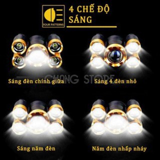 Đèn Pin Đội Đầu 5 Mắt Siêu Sáng Loại Bóng To