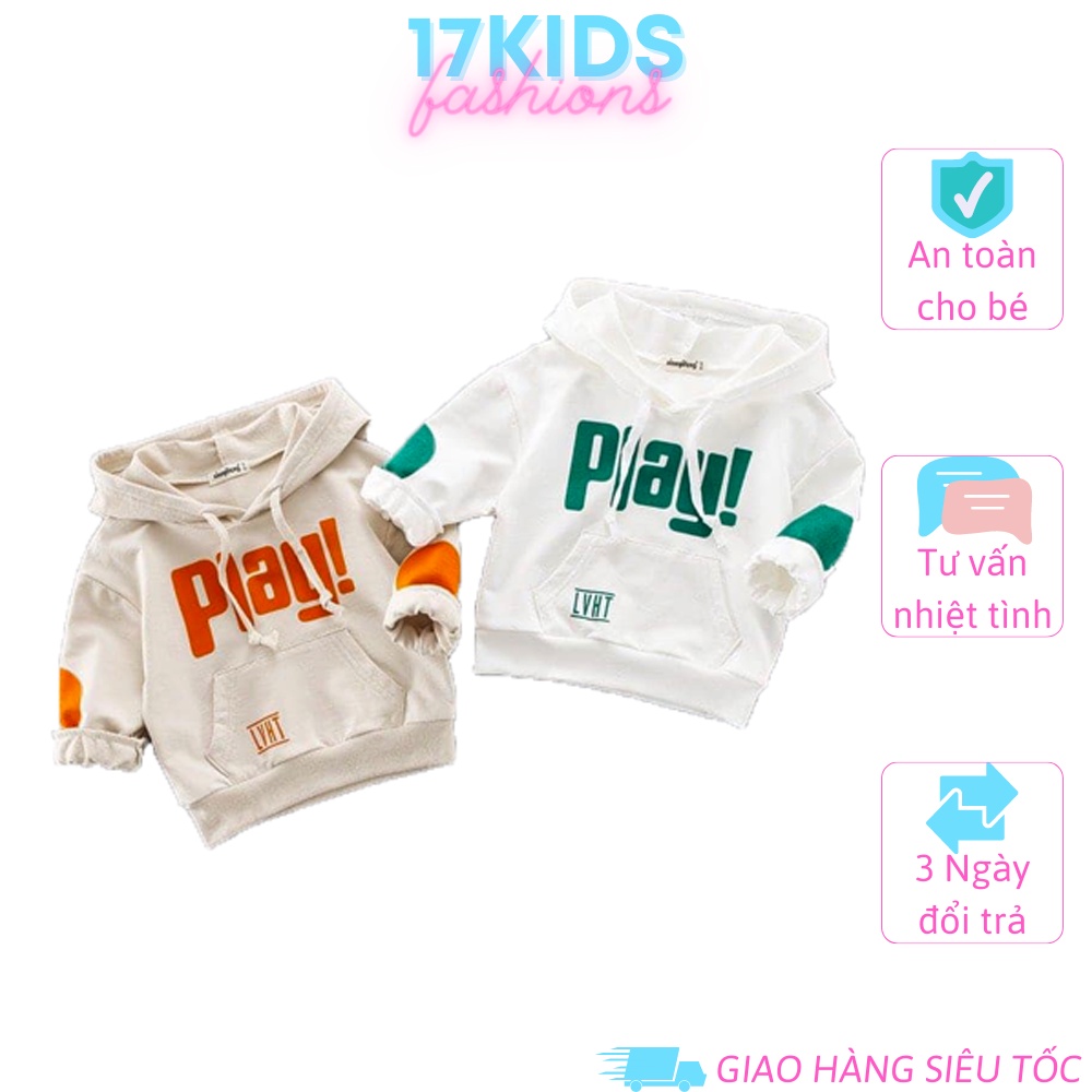 [ Xả Hàng ] Áo Hoodie Nỉ Da Cá Đáng Yêu Dành Cho Bé Trai Bé Gái Từ 10-18Kg KIDS21013