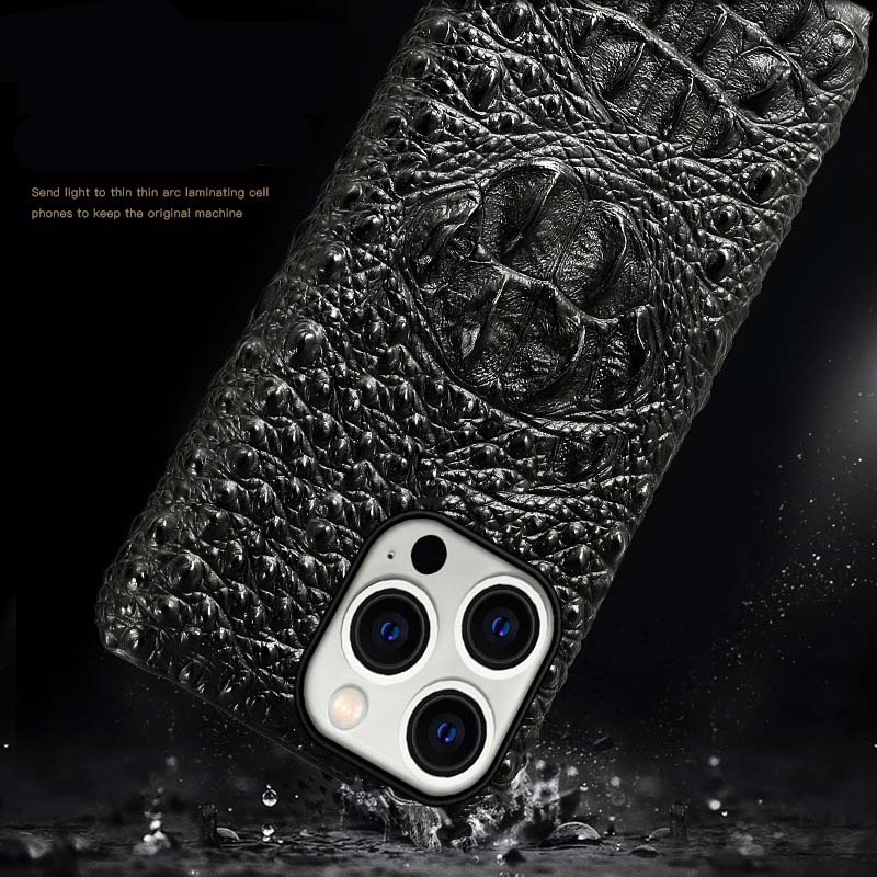 Ốp lưng da iphone 14 pro max dập vân gù cá sấu sang trọng