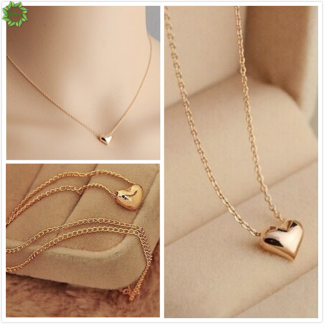Dây chuyền mặt trái tim mạ vàng phong cách Hàn Quốc cho nữ