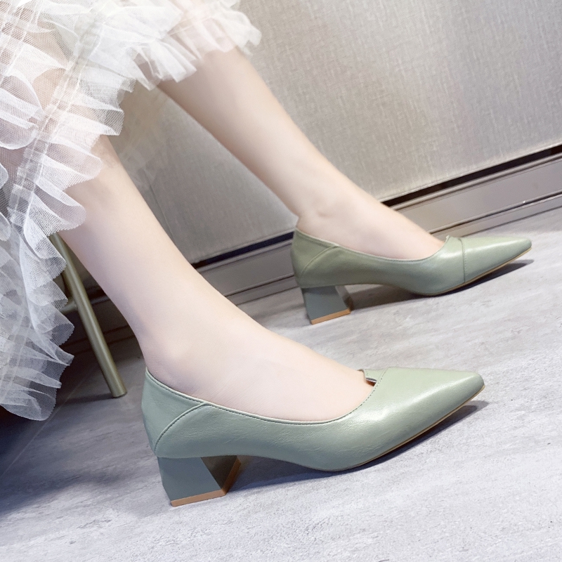Giày Cao Gót Mũi Nhọn Màu Trơn Thời Trang Công Sở Dành Cho Nữ