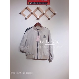áo khoác bomber logo phối sọc da lộn