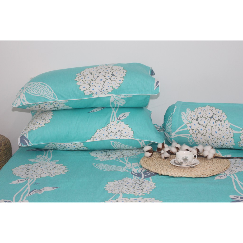 Bộ drap gối 4 món 100% cotton thiên nhiên Kha Ly-Tú Cầu Lý