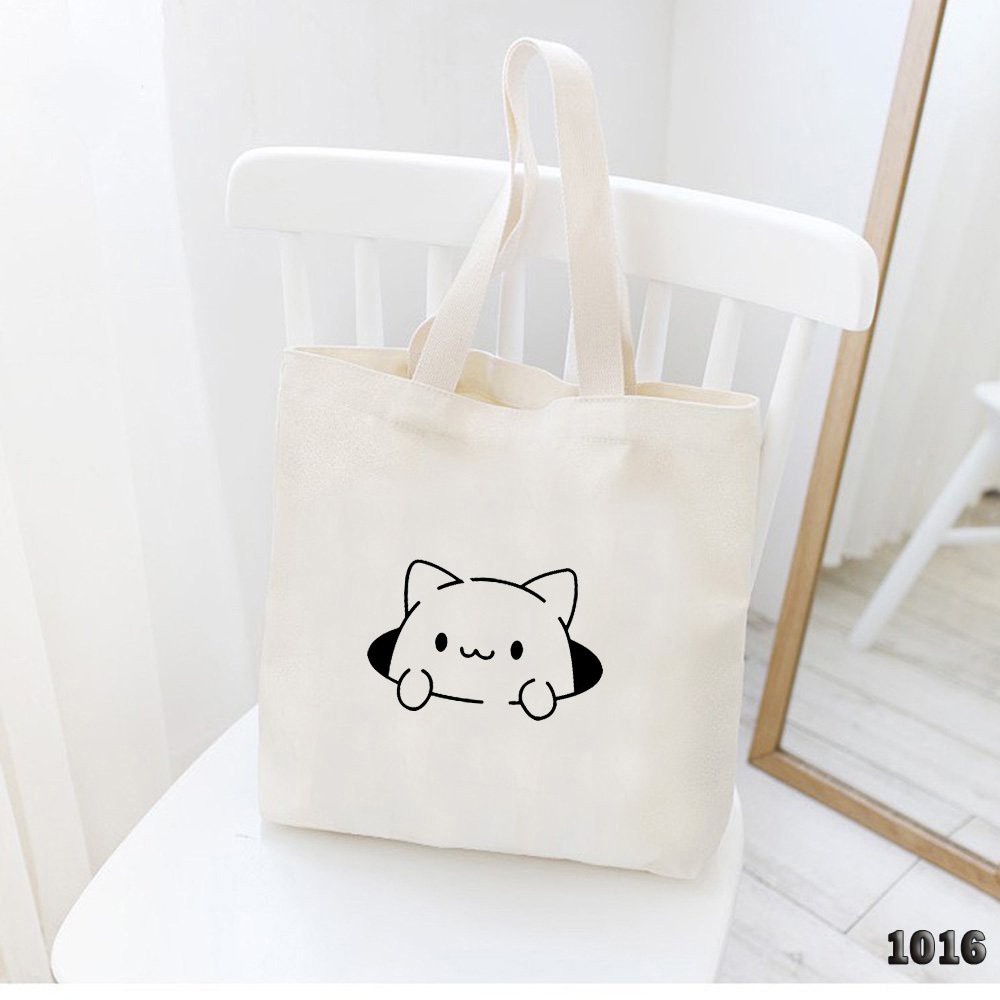 Túi Tote Trắng Vải Canvas Cao Cấp 1016 479 Chuột Hamster Dễ Thương Cực Đẹp