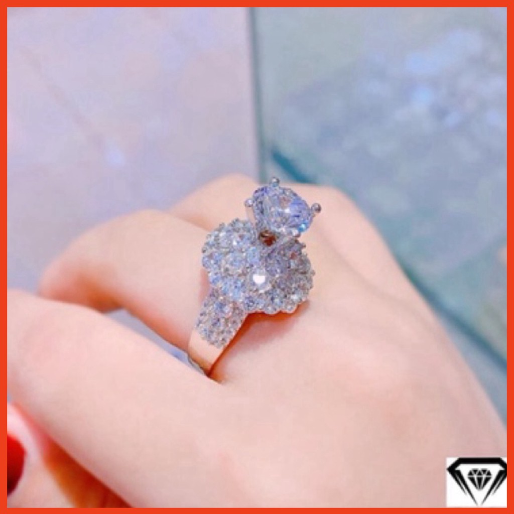 Nhẫn Nữ|Nhẫn Đá Cao Sang Chảnh Bạc Ý Xi Kim Mẫu Mới Nhất HG071