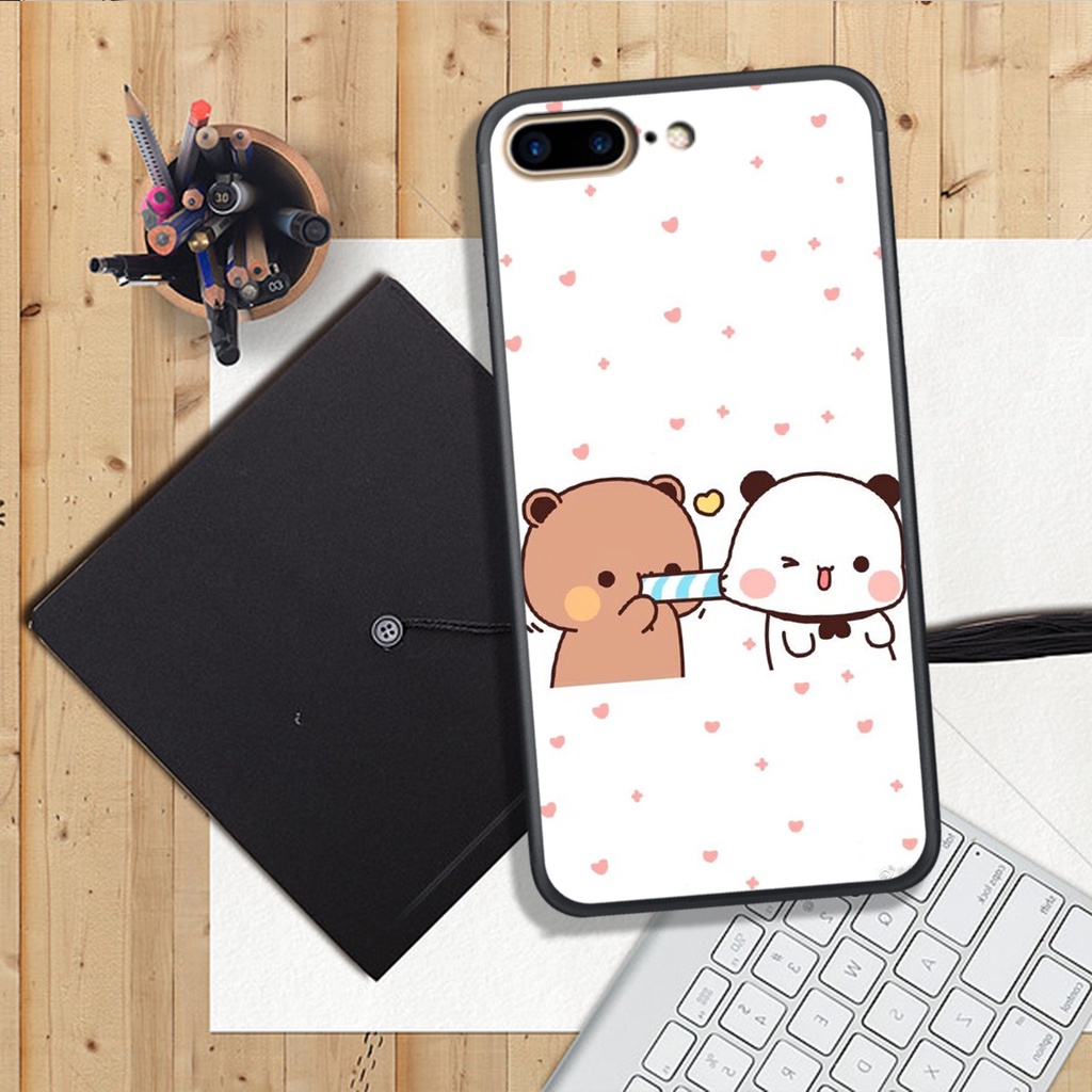 ỐP LƯNG IPHONE 6 PLUS/7 PLUS/8 PLUS,  IN HÌNH GẤU MOCHI SIÊU ĐÁNG YÊU, NỀN CỰC ĐẸP.