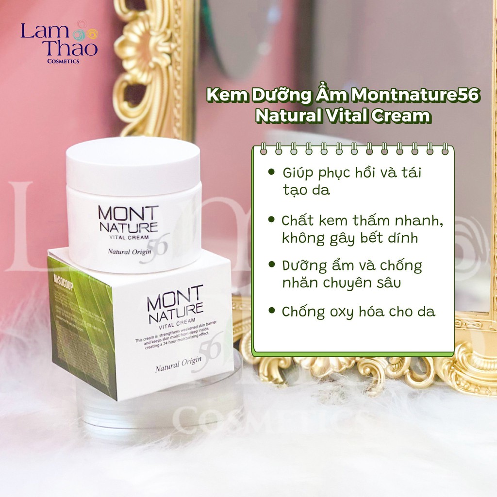 Kem Dưỡng Ẩm Phục Hồi Tái Tạo Da Montnature56 Natural Vital Cream