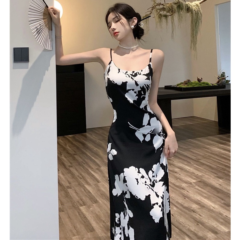 Đầm maxi Hai Dây Dáng Ôm Họa Tiết Hoa Thời Trang Mùa Hè Sang Trọng Cho Nữ