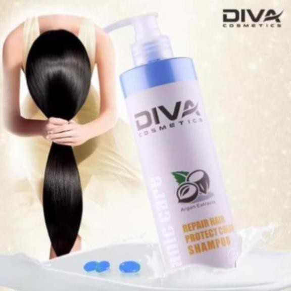 Dầu gội collagen phục hồi kiềm dầu sạch gàu mềm mượt tóc hư tổn khô sơ cặp gội xả Diva Xanh chính hãng 500ml – 750ml | BigBuy360 - bigbuy360.vn