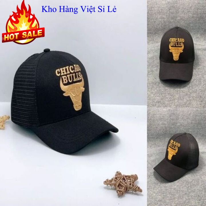 Mũ lưỡi trai logo trâu vàng cá tính ♥️FREESHIP♥️ Nón kết phối lưới CHICAGO BULLS