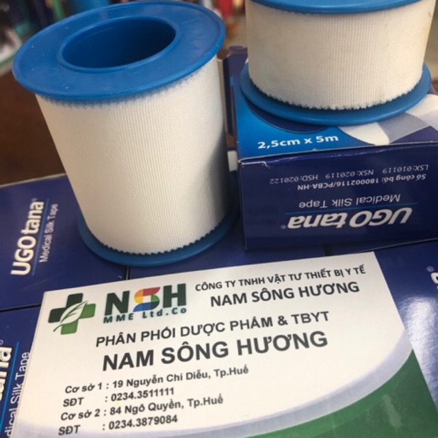 ❤Băng keo dính cuộn vải lụa y tế UGOTANA 2.5cm 5cm Băng keo cuộn vải lụa ugo tana ugotana silk tape 2.5cm x 5m ,5cm x 5m