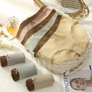 Combo 10 quần lót nữ kháng khuẩn, chi tiết viền ren cạp kẻ, quần lót nữ cotton co giãn nhẹ