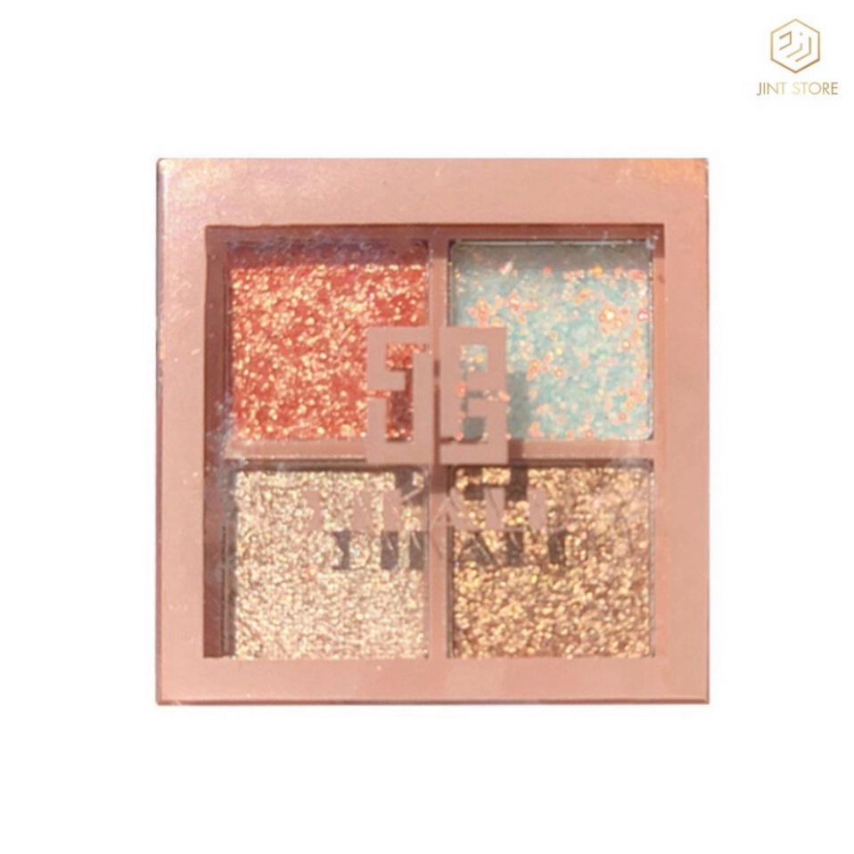 Phấn mắt ❤️𝑭𝒓𝒆𝒆𝒔𝒉𝒊𝒑❤️ Phấn mắt DIKALU 4 ô nhũ siêu mịn