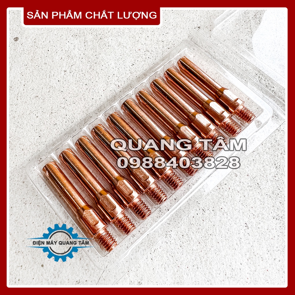 [10 Cái] Bép Dài Hàn MIG 0.8 - 1.0 mm [M6 x 45mm] dùng cho Súng Hàn MIG T200 - T350 - T500