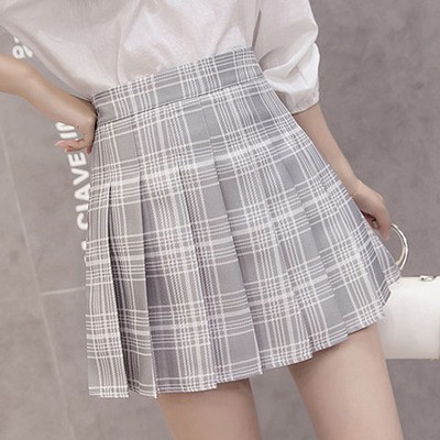 2021 Summer And Autumn Pleated Skirt Plaid New Korean Students Anti-Skirt Pants High Waist Skirt Female Chic Short Skirt