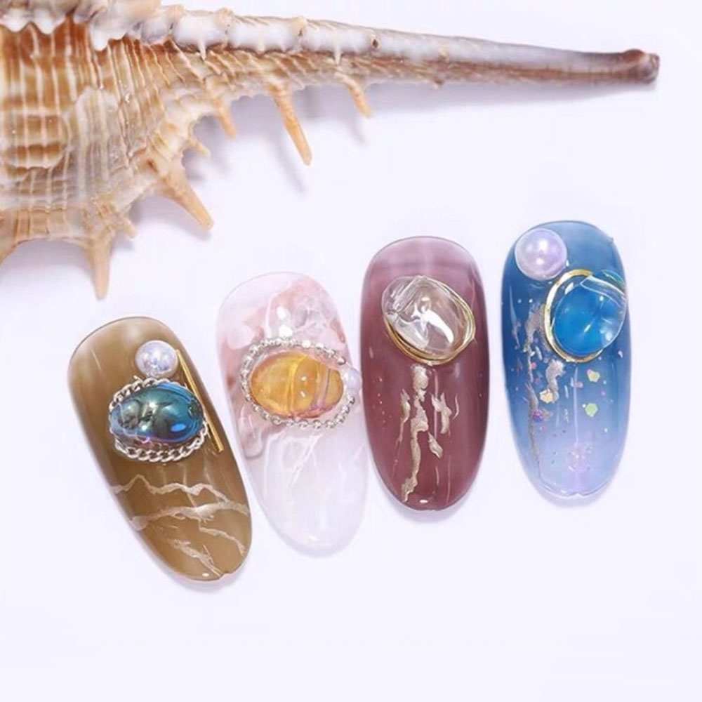 (Hàng Mới Về) Set 10 Phụ Kiện Trang Trí Móng Tay Nghệ Thuật 3D Diy