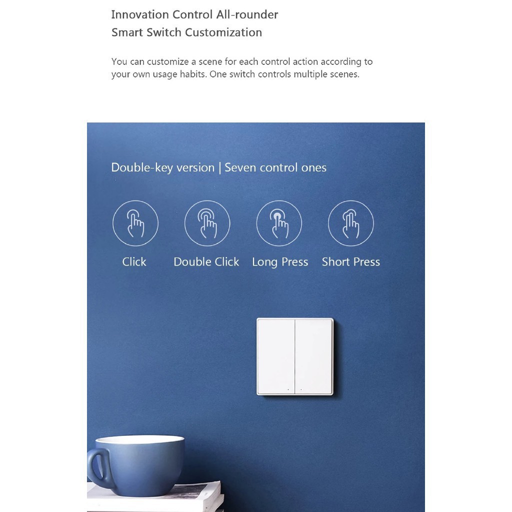 Công tắc dán tường - Aqara D1 /H1 Zigbee chính hãng, công tắc dán tường Aqara H1 Zigbee