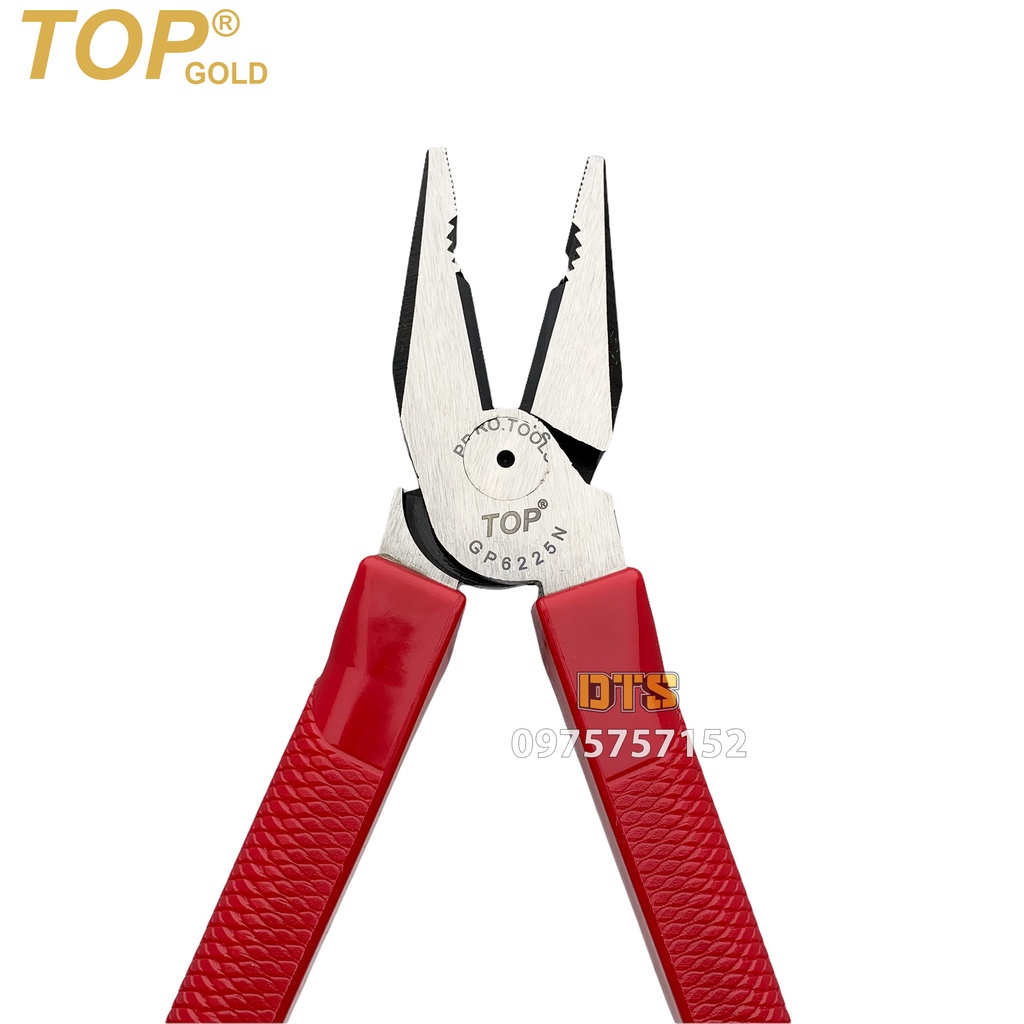 Kìm kết hợp trợ lực đa năng TOP GOLD 230mm, kềm điện răng thép CR-MO cao cấp tăng lực cắt thêm 40% (Kìm điện tổ hợp)