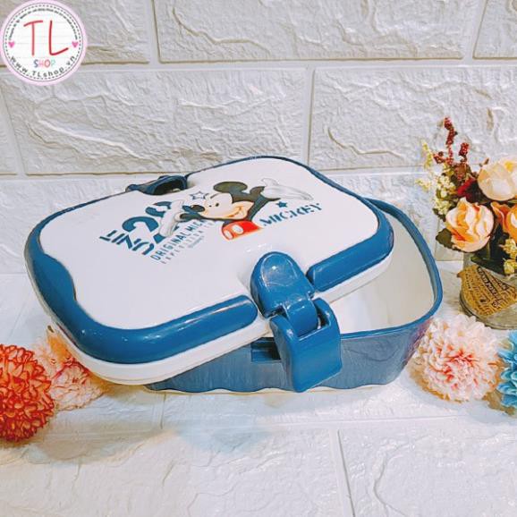 Hộp cơm hai tầng tiện dụng có ngăn hình chuột Mickey