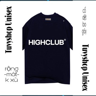 Áo thun tay lỡ unisex forrm rộng🔥FREESHIP🔥áo cotton mát  Áo thun Highclub Basic Tee - Navy nhiều màu