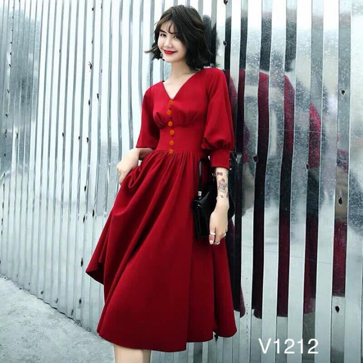 Đầm dự tiệc Bella tay phồng sang trọng - nhiều size form dáng chuẩn, thích hợp dự tiệc, công sở hoặc du lịch đẹp