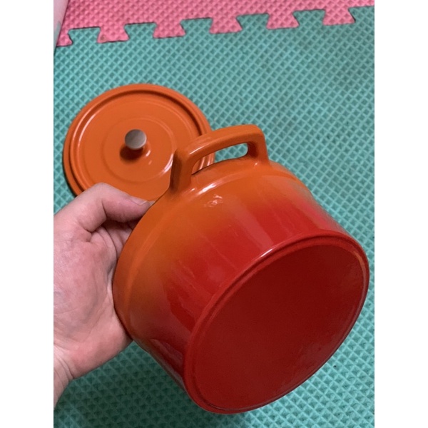 Nồi gang phủ gốm tráng men sâu lòng mini size 10cm và 14cm