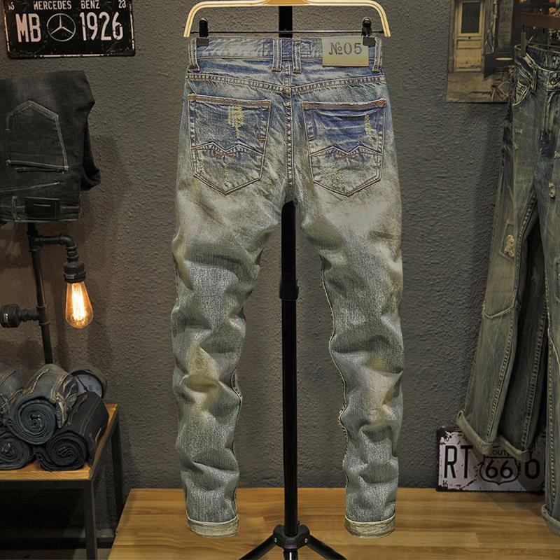 Quần Jeans Dài Rách Gối Thời Trang Dành Cho Nam