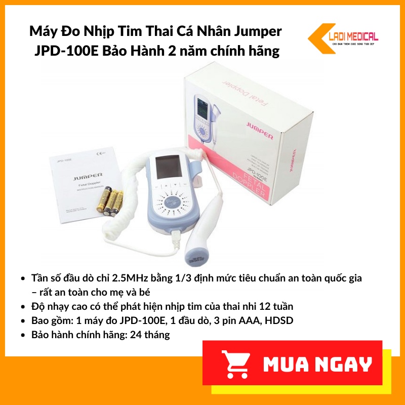 Máy đo nhịp tim thai cá nhân Jumper JPD-100E bảo hành 2 năm chính hãng