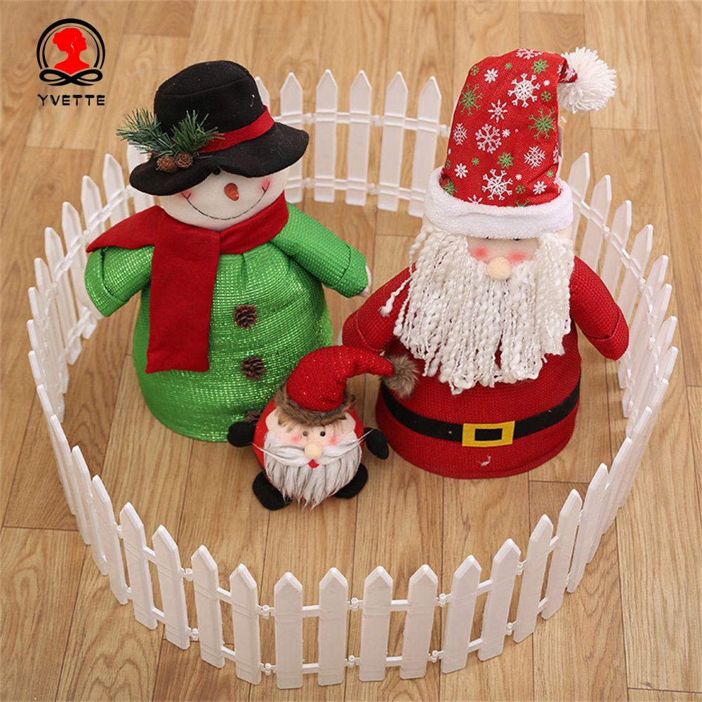 Hàng rào nhựa PVC mini màu trắng trang trí giáng sinh