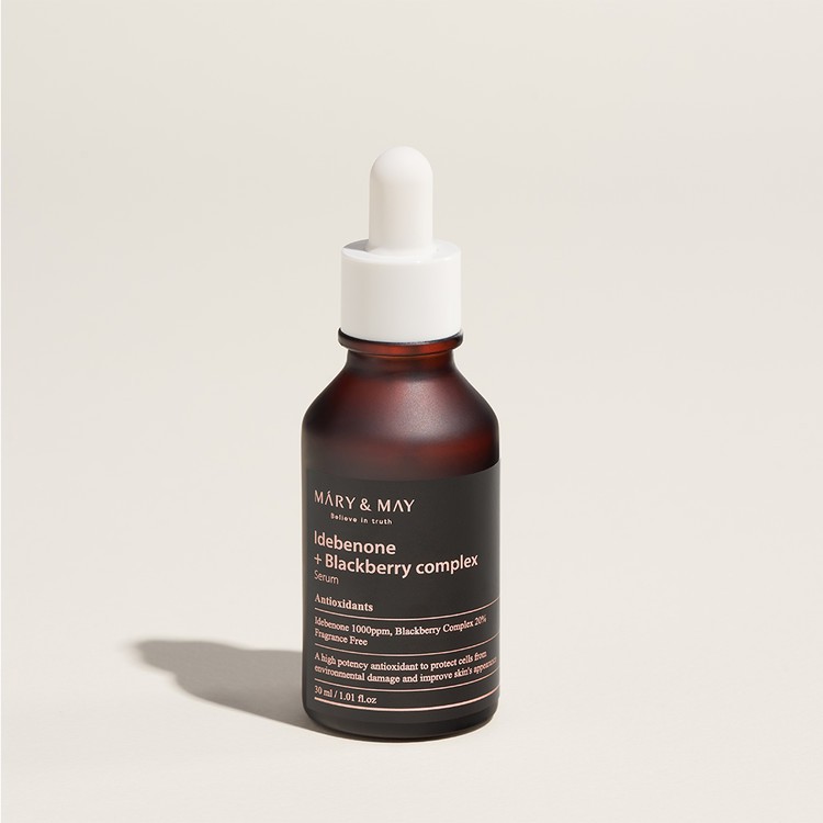 Tinh chất Coenzyme Q10 đậm đặc làm sáng da chống lão hóa Mary & May Idebenone + Blackberry Complex Serum 30ml