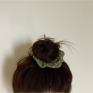 Dây Buộc Tóc, Cột Tóc Scrunchies Chấm Bi Phong Cách Retro SC04