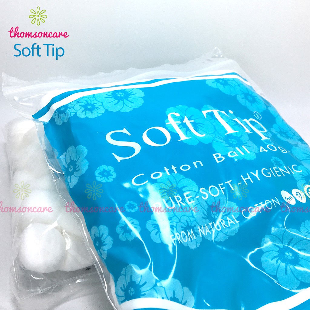 Bông gòn đút tai cho mẹ sau sinh Softtip - Bông viên tròn Soft tip, dùng trong y tế, nút nhét lỗ tai, trang điểm