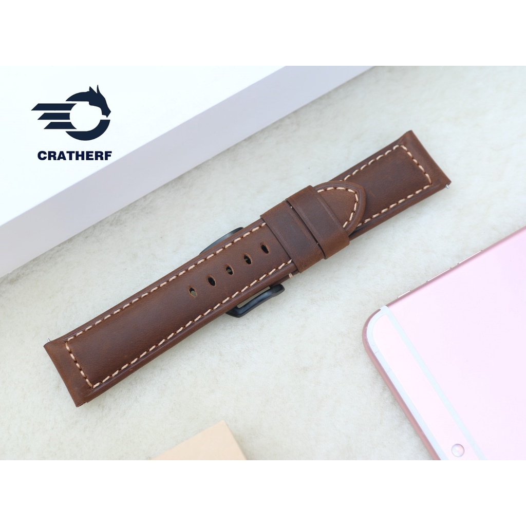 Dây Da Đồng Hồ Da Bò Sáp Vintage, Dây đeo bằng da chốt Thông Minh thay thế Các Loại Swatch