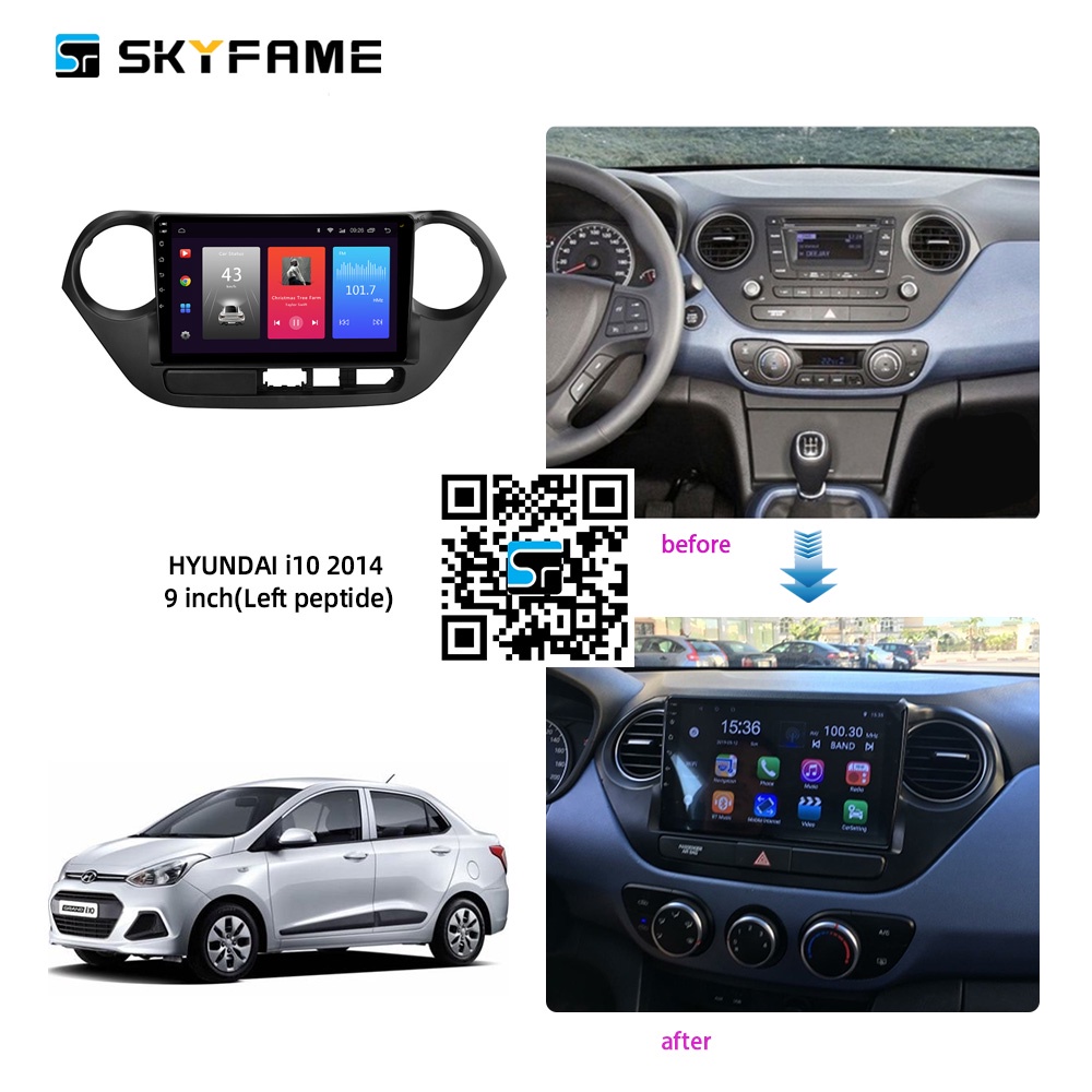 Mặt dưỡng màn hình DVD android 9” 10” HYUNDAI I10 2007-2012 2013-2020 2021 cắm jack nguồn Zin