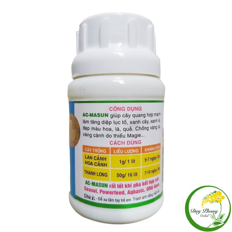 Phân bón Trung lượng AC MASUN - Chống vàng lá, xanh câ, xanh lá - 100ml