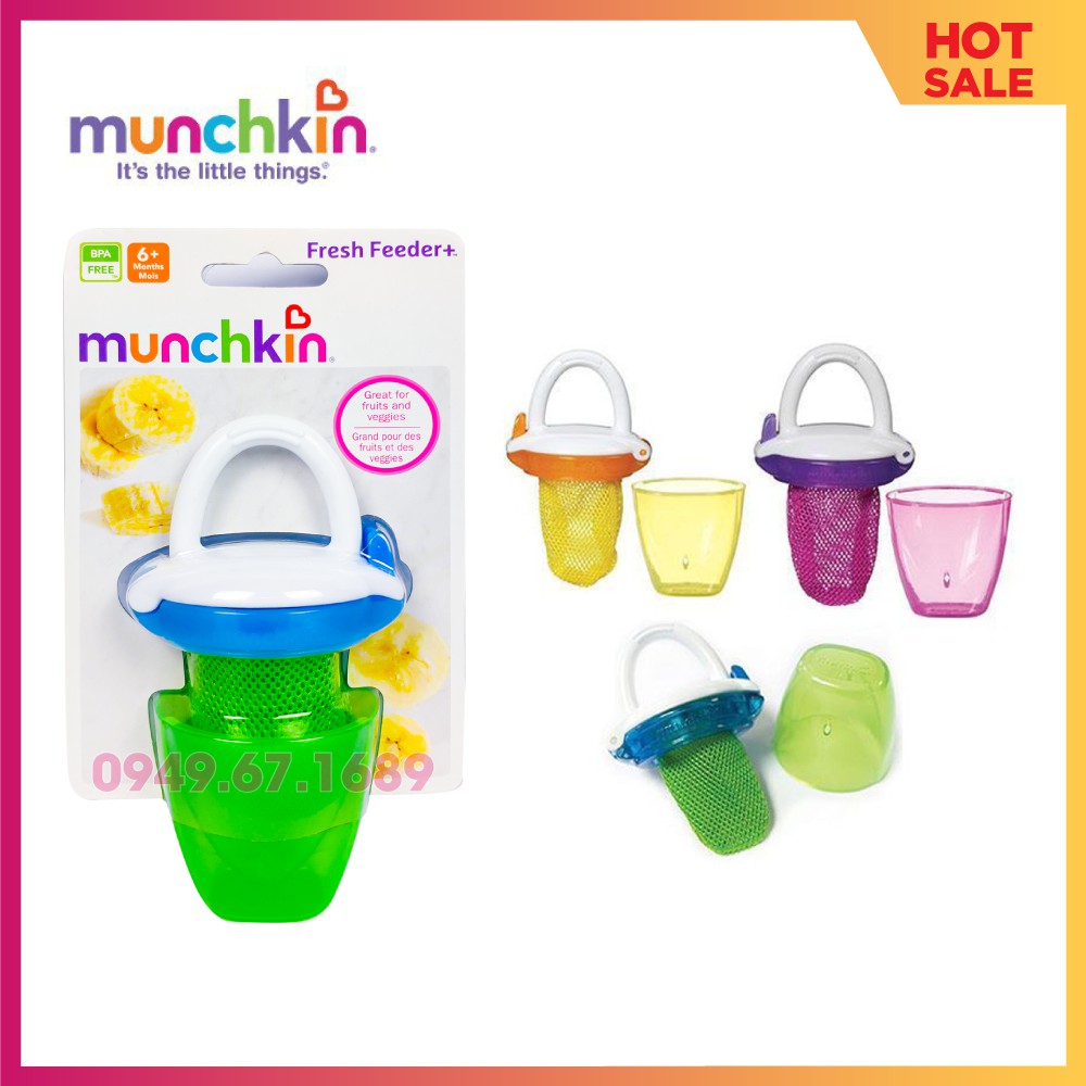 Túi ăn chống hóc có nắp Munchkin - túi nhai ăn dặm chống hóc cho bé