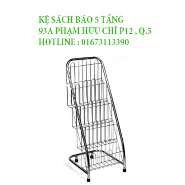 Giá để sách, báo inox từ 3-5 tầng