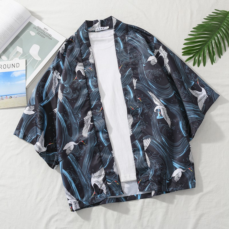 Chinese Style Flamingo Pattern Women's Loose Shirt