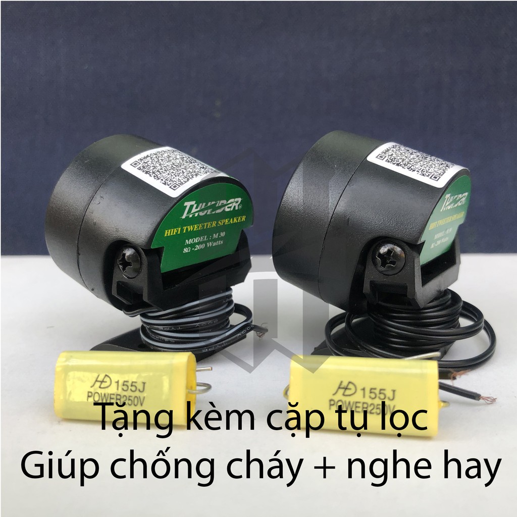 Tặng 1 cặp Tụ - Loa Treble Thạch anh nhiễn - Chép THUNDER M30 CHÍNH HÃNG