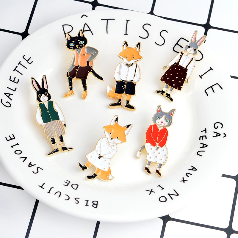 Ghim cài áo QIHE JEWELRY hình động vật hoạt hình đáng yêu